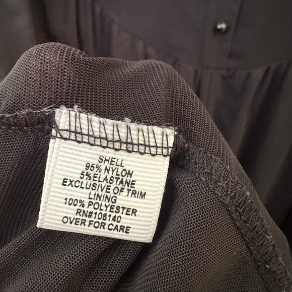 Ultra Pink Plus Size 3X Black Blouse Trumpet Sleeve Flowy - Picture 13 of 13